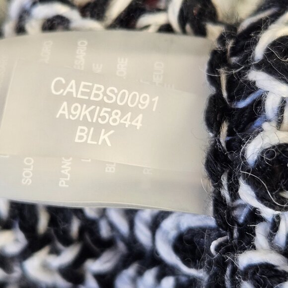 NWT Calvin Klein OS One Size Black/White Knit Infinity Loop Scarf MSRP $58 Women - Picture 12 of 13